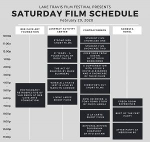 Lake Travis Film Festival - Saturday Schedule