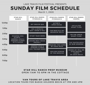 Lake Travis Film Festival - Sunday Schedule