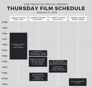 Lake Travis Film Festival - Thursday Schedule